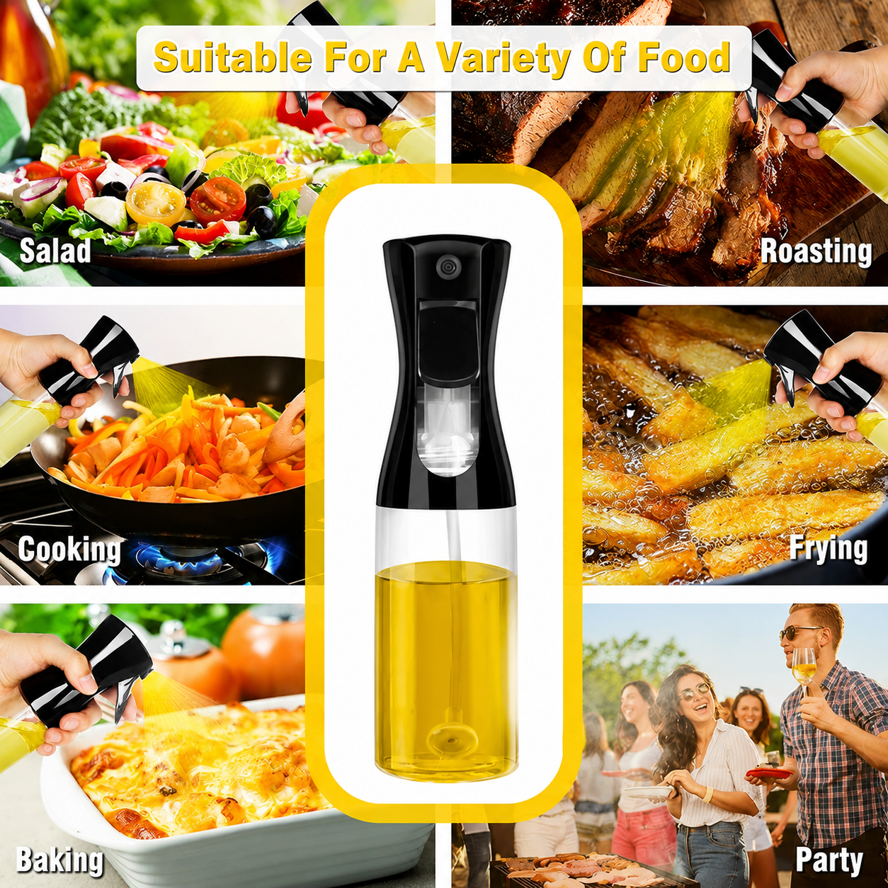 Premium Oil Spray Bottle – Fine Mist Cooking Sprayer