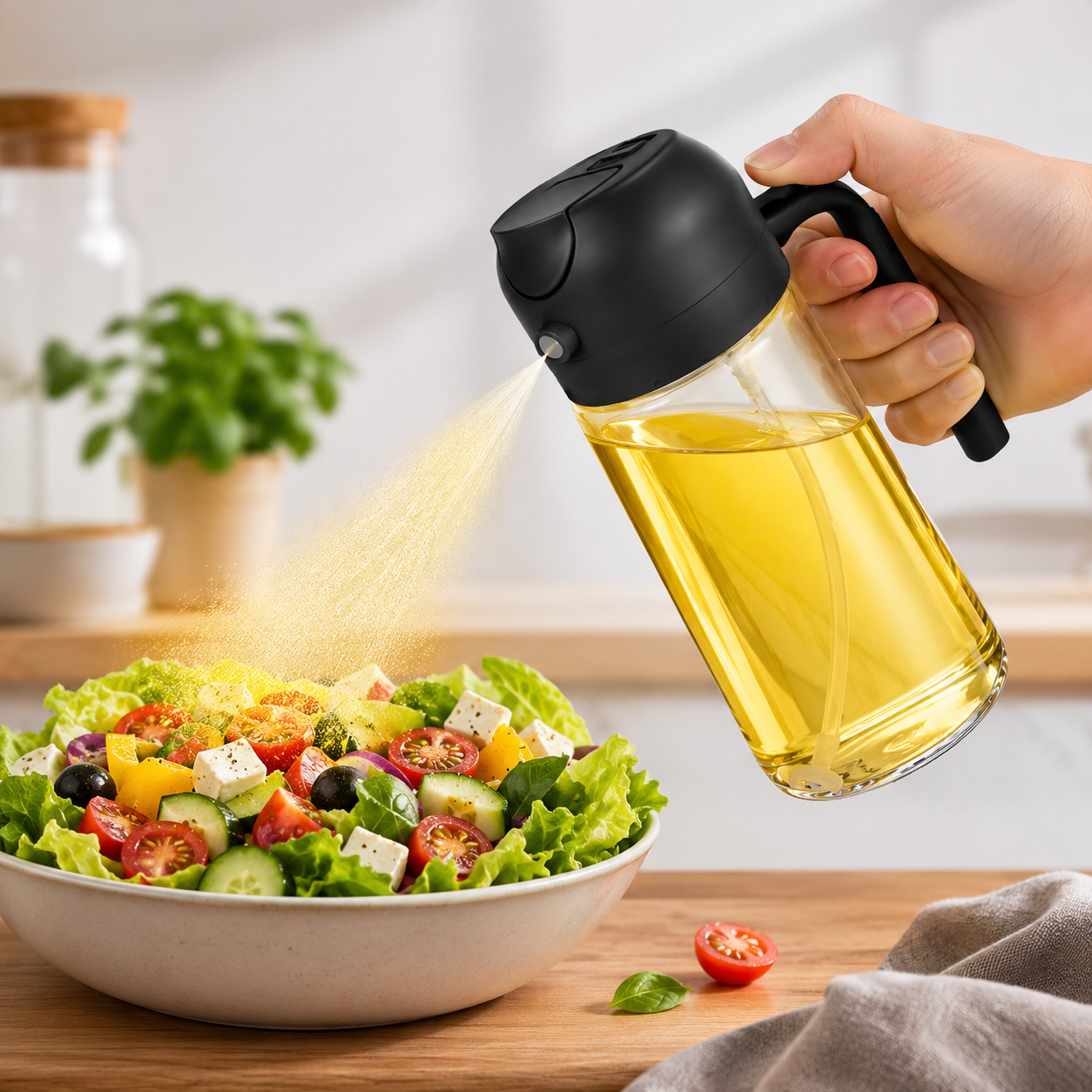 2-in-1 Oil Spray Bottle & Dispenser